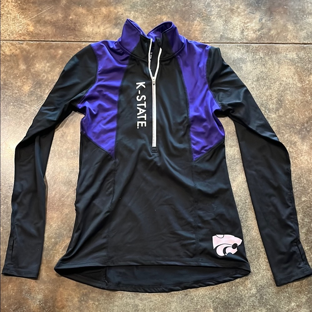 K-State Quarter Zip Long Sleeve Small